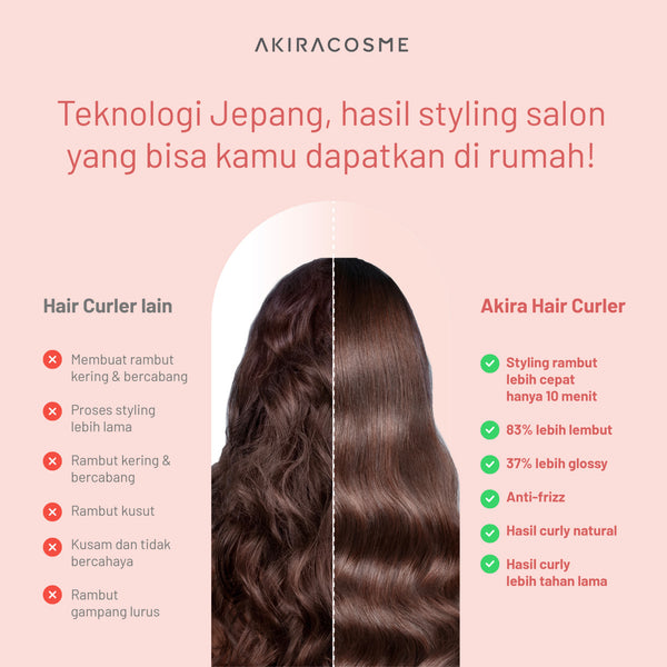 Akiracosme DSM-9001 Pengeriting Rambut 2 in 1 Otomatis & Pemanas dengan 2 kepala