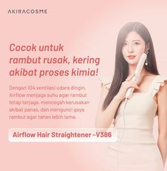 Akiracosme V386 Airflow Catokan 2 in 1 - Pelurus & Pengeriting Rambut, Tahan Lama